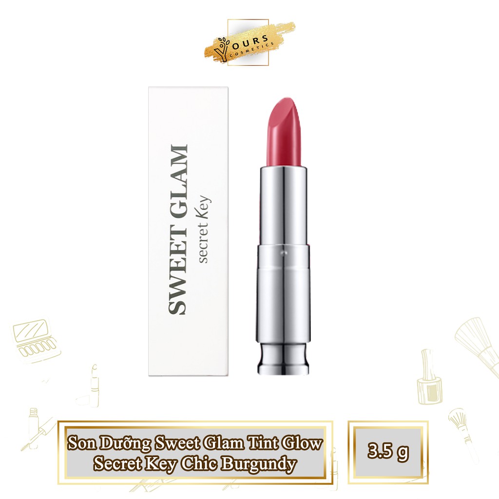 [Đại Lý Chính Thức] Son Dưỡng Có Màu Sweet Glam Tint Glow Secret Key Chic Burgundy - Son Dưỡng Sweet Glam Màu Đỏ Mận