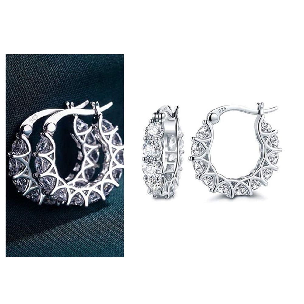 Bông Tai Dạng Vòng Phối Ren Sang Trọng Không Gây Dị Ứng