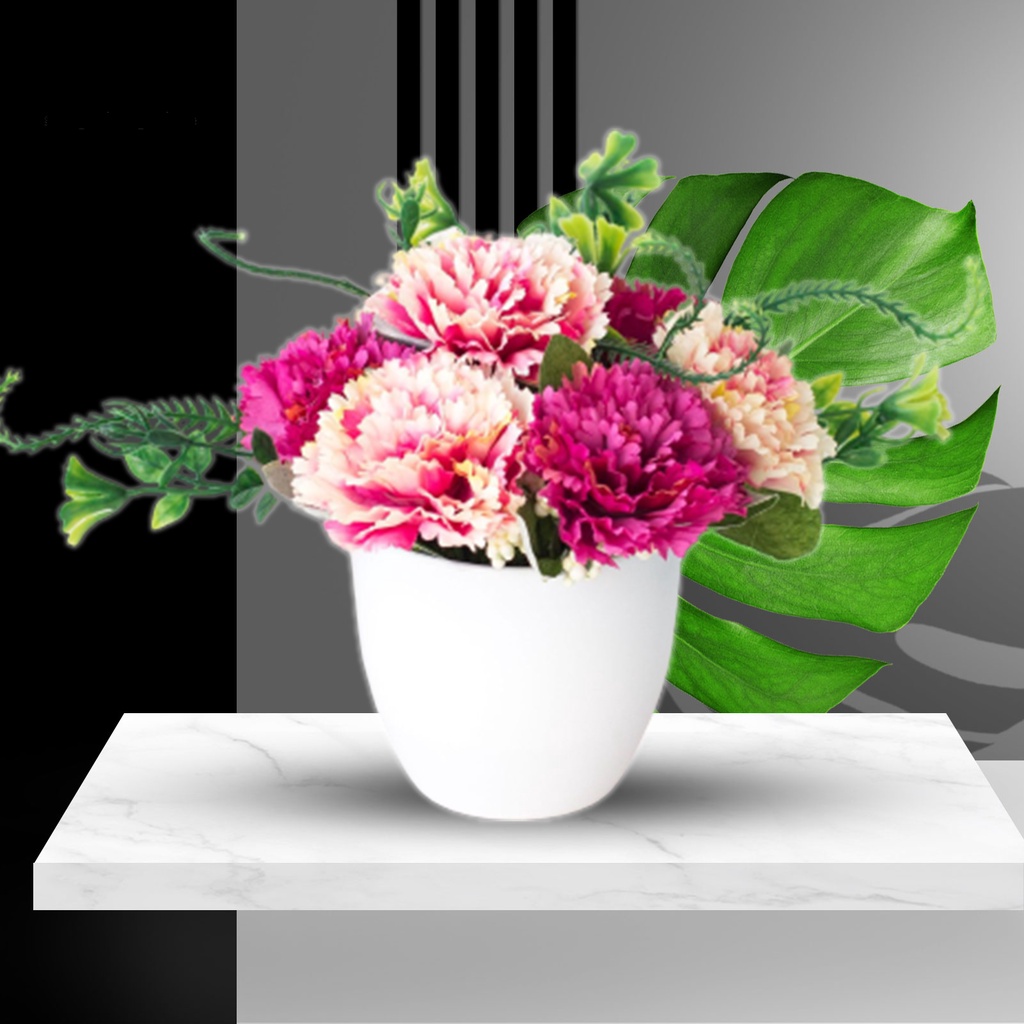 Chậu hoa tử đinh hương nhân tạo trang trí nhà cửa/quán cà phê DIY tiện dụng