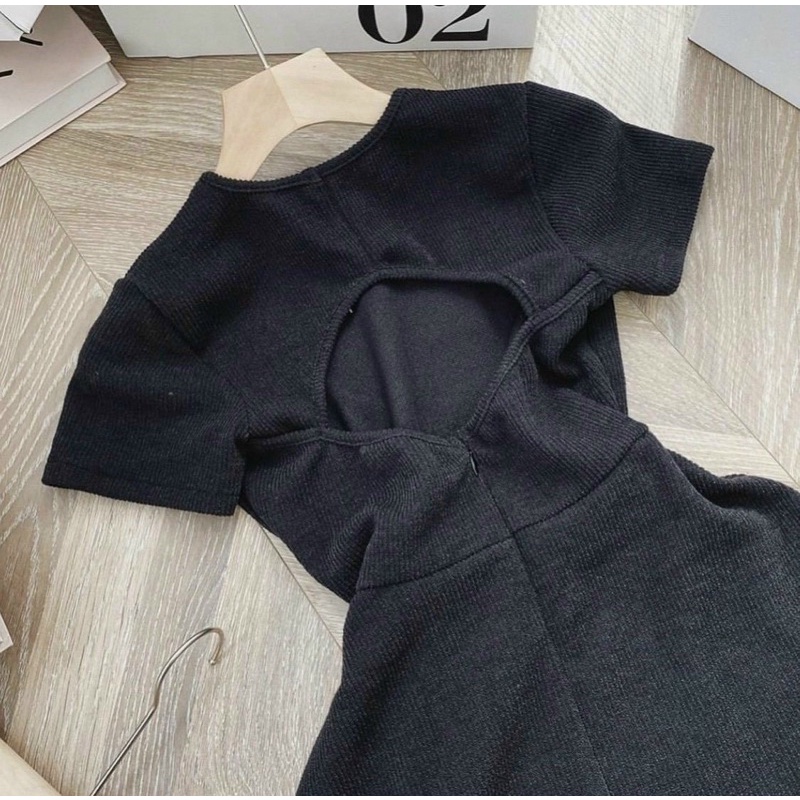 ĐẦM MIDI THUN HỞ LƯNG