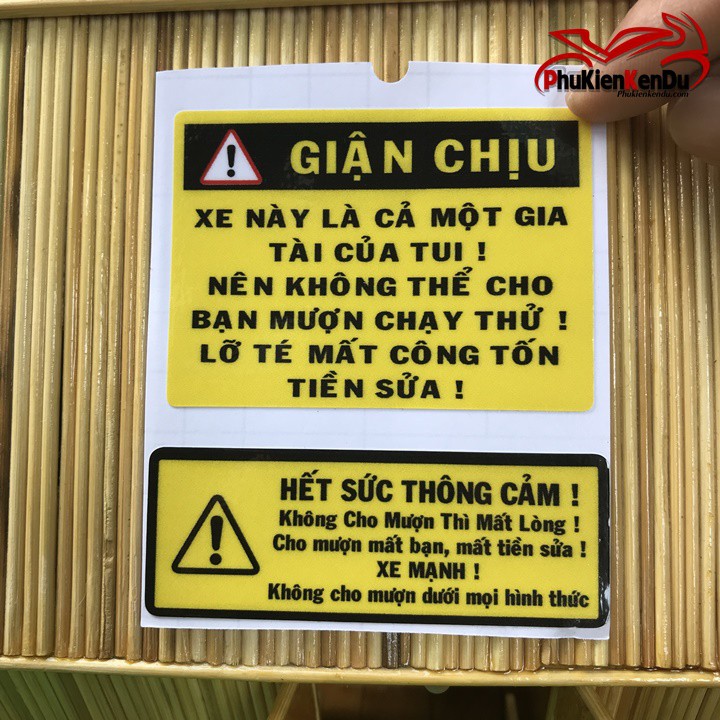 TEM CẢNH BÁO HÀI HƯỚC COMBO 2 CẶP [4 MIẾNG]