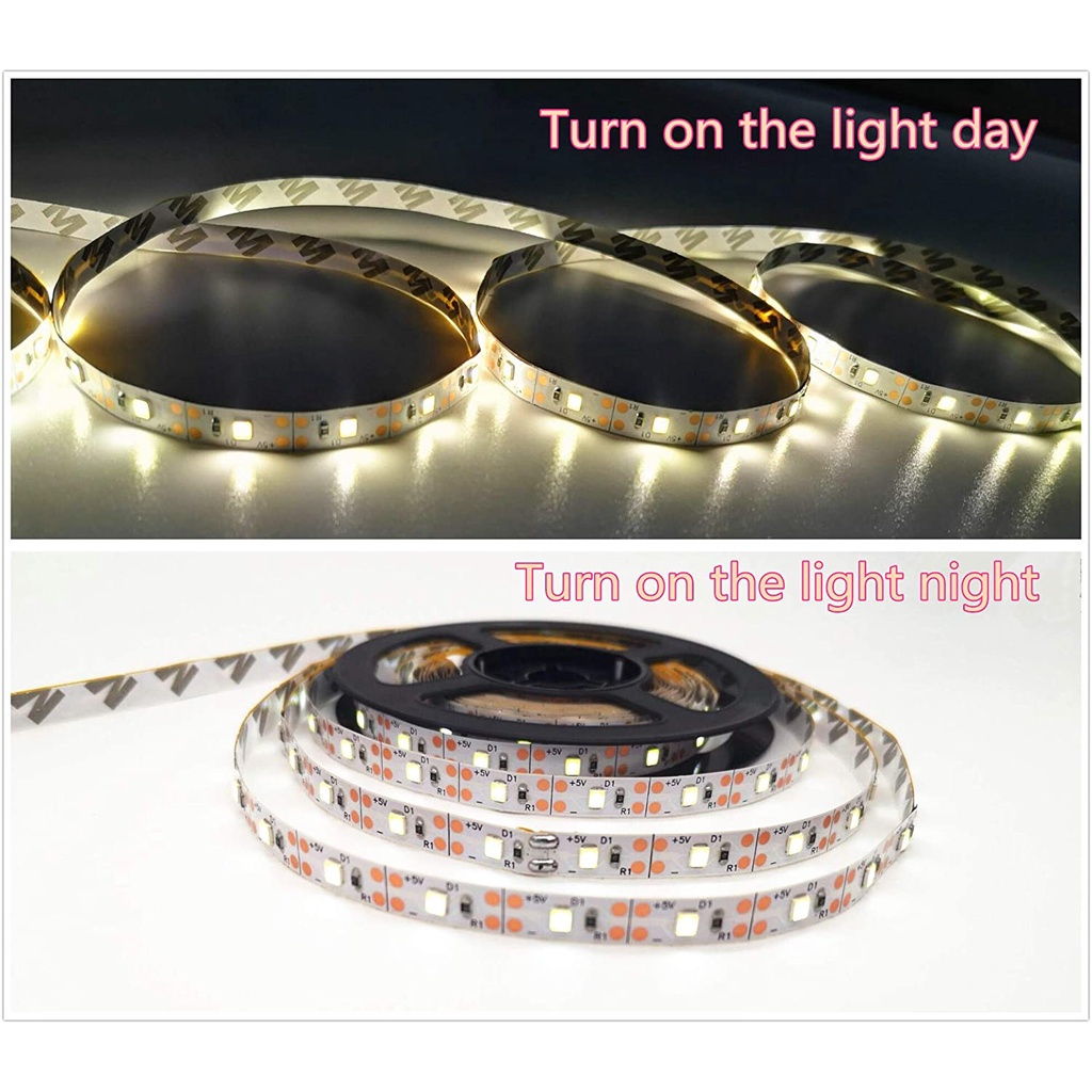 Đèn LED chạy bằng pin Dải ánh sáng trắng ấm SMD2835 Trang trí phòng ngủ linh hoạt / Giáng sinh DIY