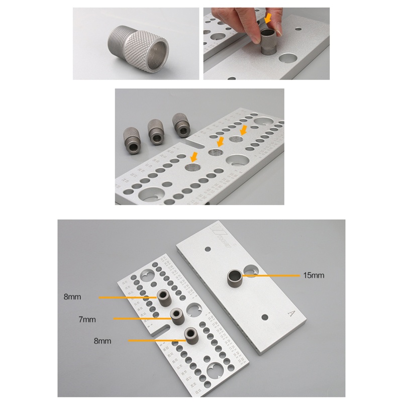 Bộ Định Vị Lỗ Khoan 3 Trong 1 M14 4-10mm M18 10 / 15mm Chuyên Dụng Làm Mộc