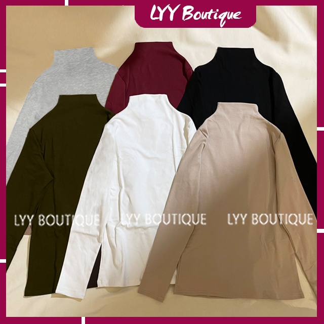 Áo giữ nhiệt nữ cổ 3cm lót nỉ lông dầy ấm áp freesize 6 màu chất đẹp Quảng Châu LYY BOUTIQUE