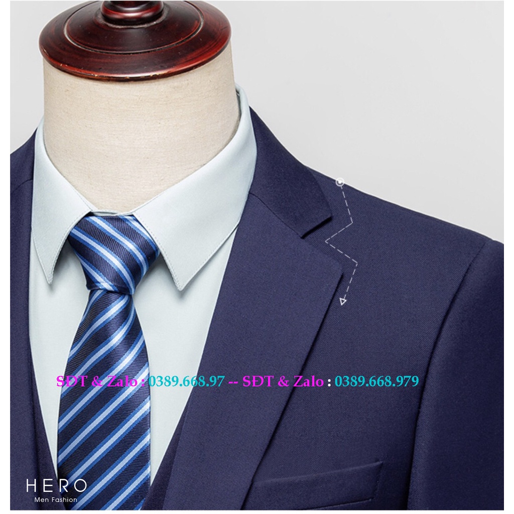 Bộ Vest Nam Cao Cấp Màu Xanh Than, Bộ suit nam Hàn Quốc màu Tím Than