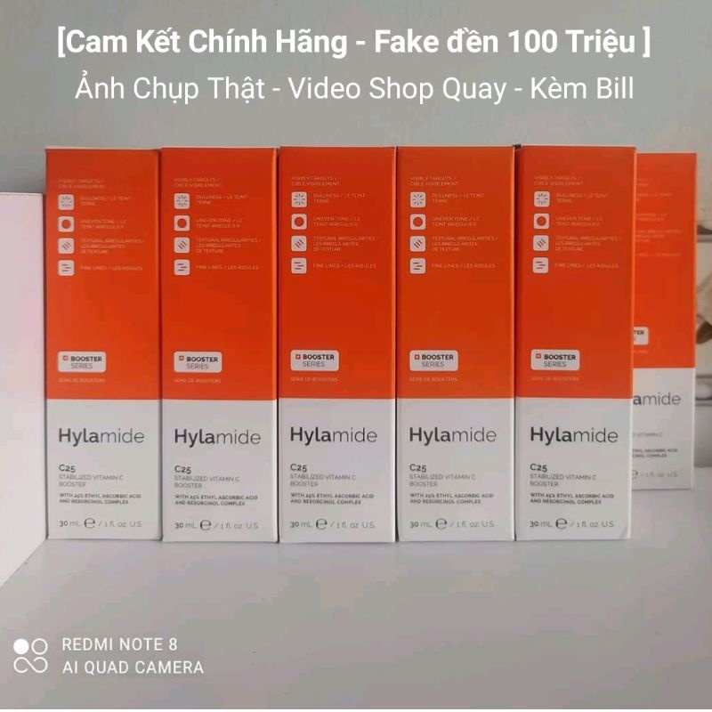 Serum sáng da, mờ thâm Hylamide C25 Stabilized Vitamin C Booster 30ml