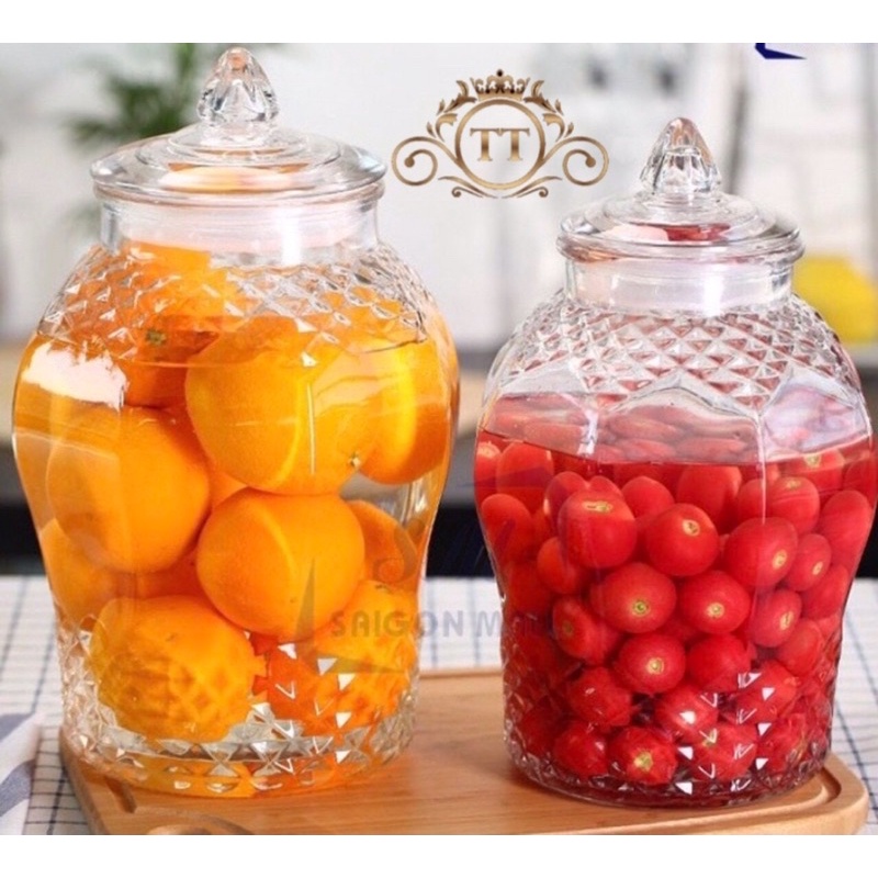 BÌNH NGÂM RƯỢU SÂM HỌA TIẾT KIM CƯƠNG 10 LÍT (CÓ VAN) &amp; ( KHÔNG VAN )