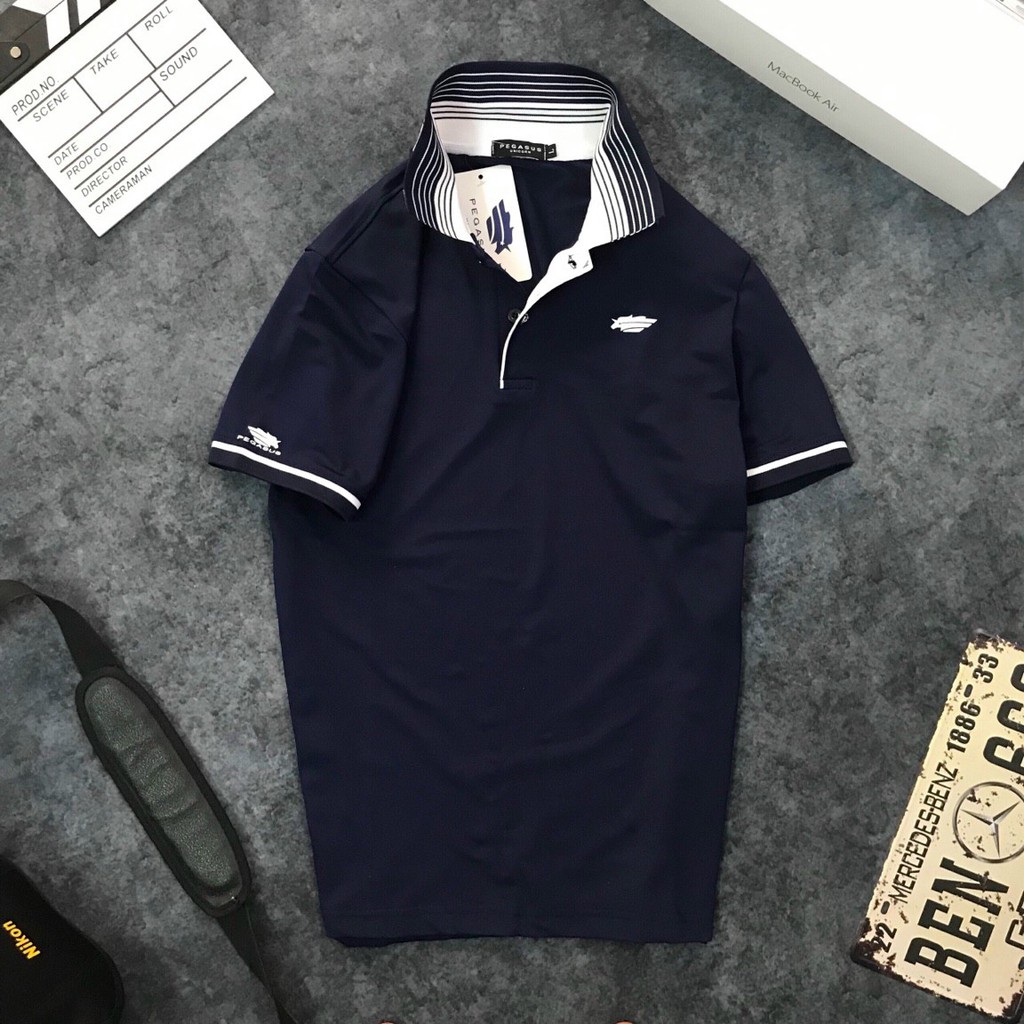 Áo thun nam có cổ polo cao cấp, màu xanh đen phối viền sang trọng- Áo polo nam | BigBuy360 - bigbuy360.vn