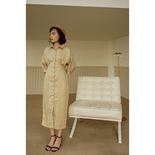 Đầm sơ mi linen dáng dài - Ann Dress - PHUTA