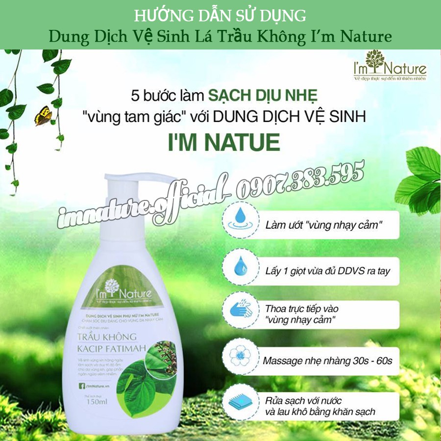 Dung Dịch Vệ Sinh Phụ Nữ Trầu Không I'm Nature 150ml