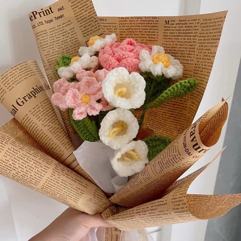 Bó Hoa Đan Len Thủ Công Làm Quà Tặng Sinh Nhật / Valentines