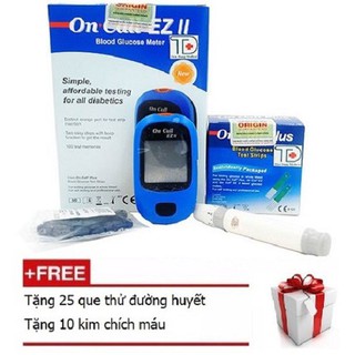 Máy đo tiểu đường On Call EZ tặng kèm 25 Que Thử và 10 kim lấy máu