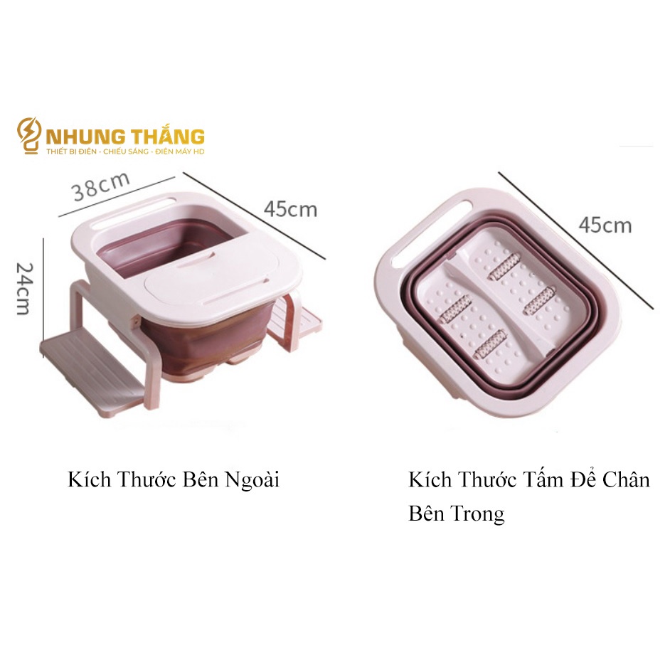 Bồn Ngâm Chân - Massage Chân NC-855 - Có Thể Gập Lại - Cách Nhiệt Hiệu Quả - 3 Màu Sắc Trang Nhã