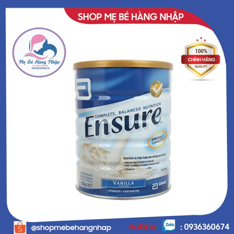 Sữa Bột Ensure Hương Vani 850g – Úc