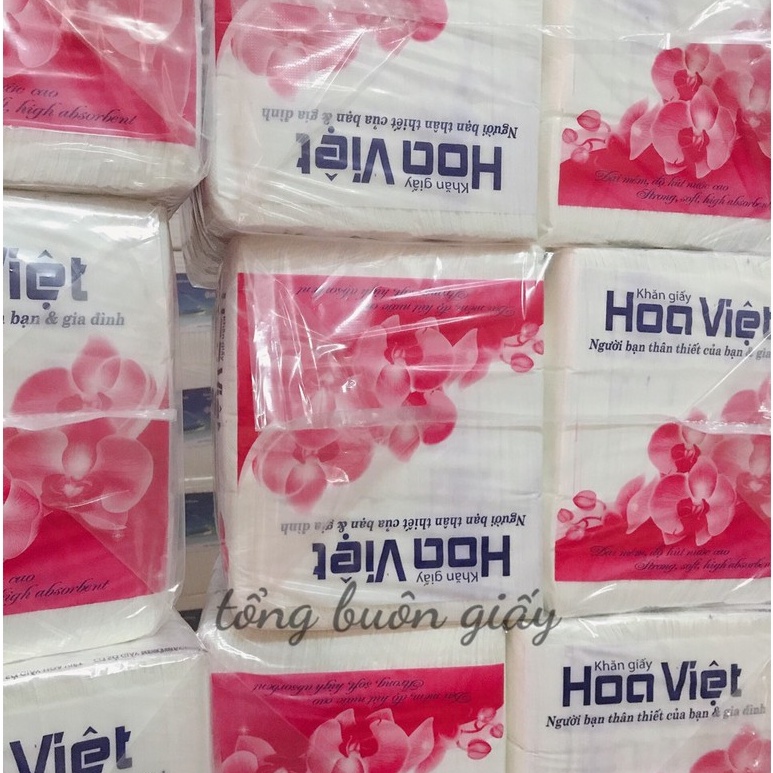 Khăn giấy ăn, giấy ô vuông hoa việt bich to dai mềm mịn