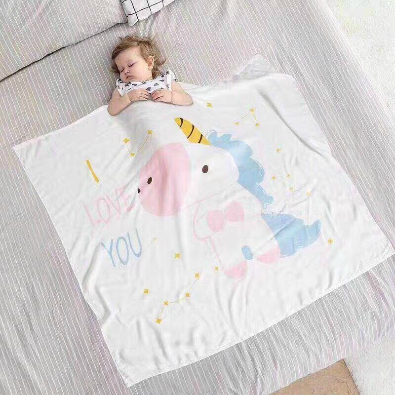 Chăn lụa Annie Baby ⚡️FREESHIP⚡️ Chăn Lụa Cotton Aden Siêu Mềm Mát (KT: 1m1x1m1)