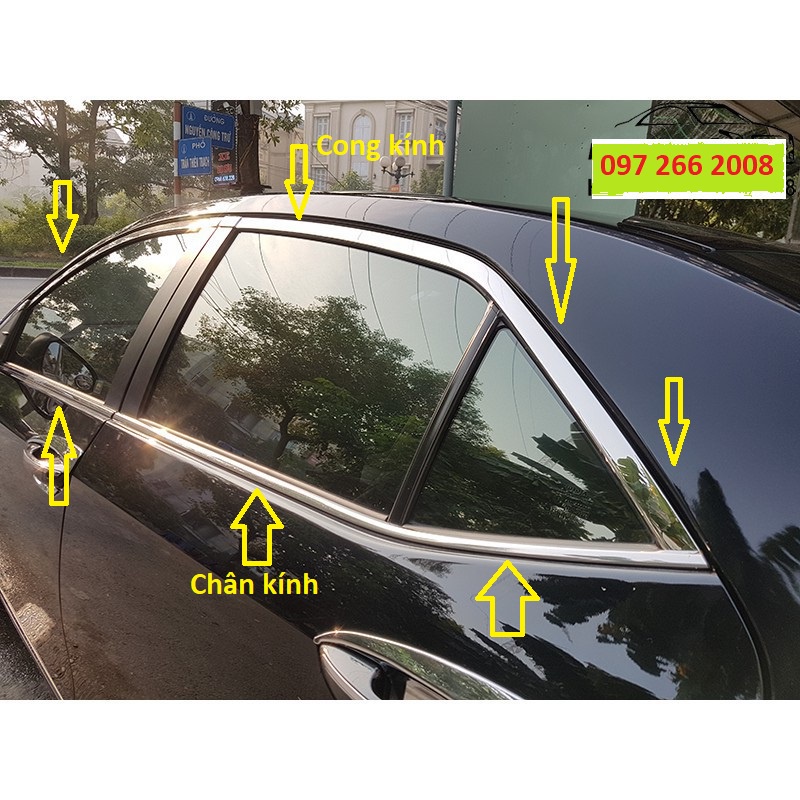 Nẹp viền chân kính, cong kính xe Toyota Altis 2014 - 2020 , đời 2021 { HÀNG INOX ĐẸP }