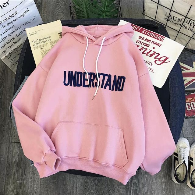Áo hoddie nữ phối chữ understand ( sẵn đen, xanh size xl < 57kg) | BigBuy360 - bigbuy360.vn