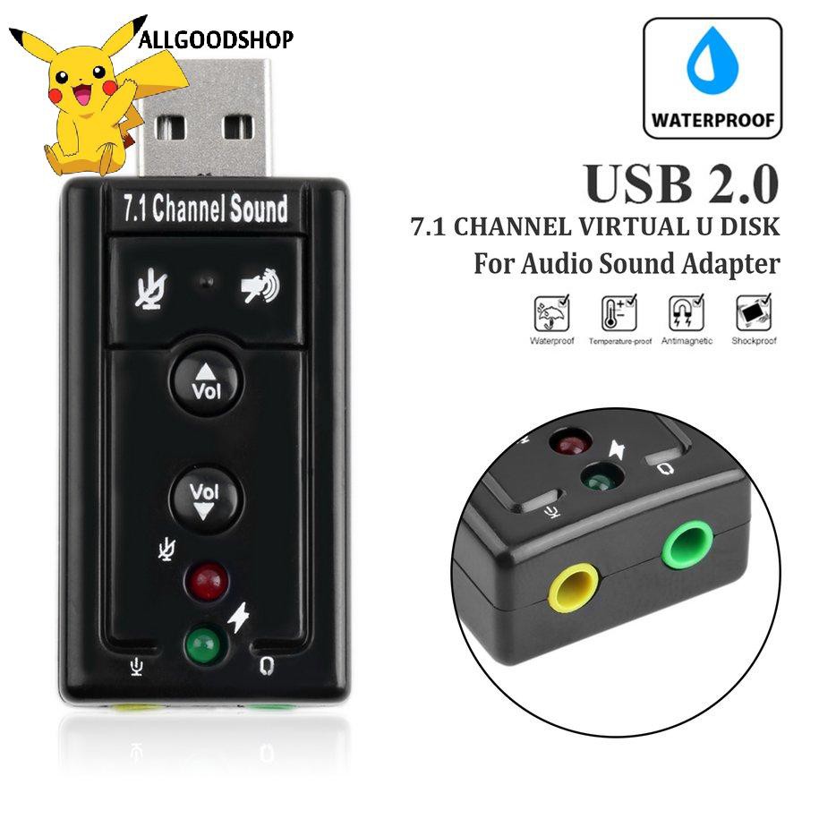 Đầu Chuyển Đổi Âm Thanh USB 2.0 Kênh 7.1 Sang Giắc Cắm 3.5mm