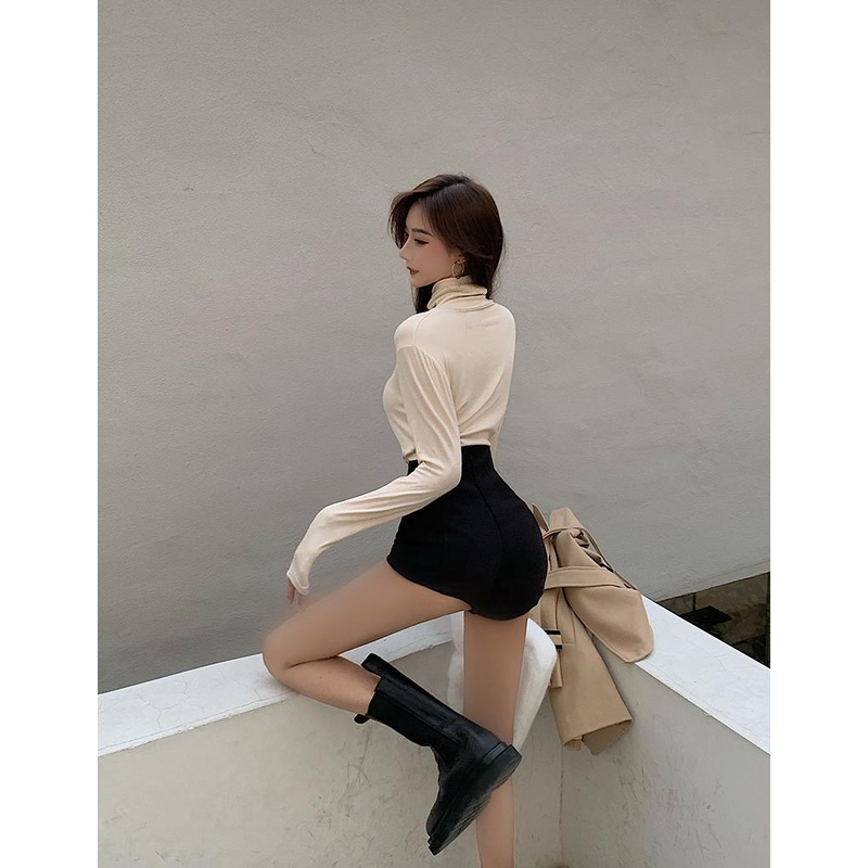 Quần short lưng cao màu trơn thời trang thu đông 2021 cho nữ