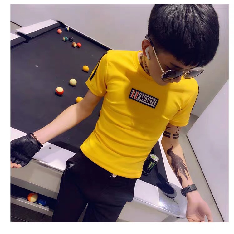 ÁO THUN NAM CAO CẤP VAI PHỐI SỌC THÊU NGỰC ÁO | BigBuy360 - bigbuy360.vn