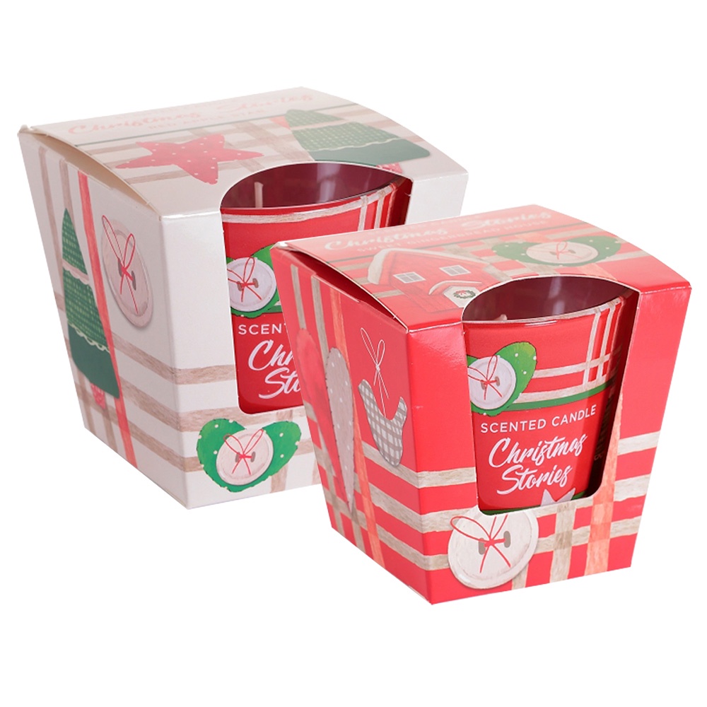Combo 2 ly nến thơm tinh dầu Bartek Christmas Stories 115g - bánh gừng, táo đỏ, thơm phòng, khử mùi, không khói