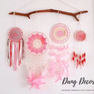[FOLLOW US GIẢM 30K] Bộ dreamcatcher 4 vòng nhiều màu size trung trang trí nhà cửa phong cách Vintage