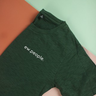 Áo thun mỏng unisex cotton 100% in chữ ew.people [ clearance]