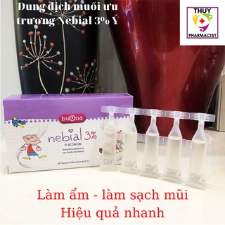 ✅ Muối ưu trương Nebial 3% Flaconcini của Ý - dung dịch nhỏ mũi, rửa mũi cho bé - hộp 20 ống - hsd 2023
