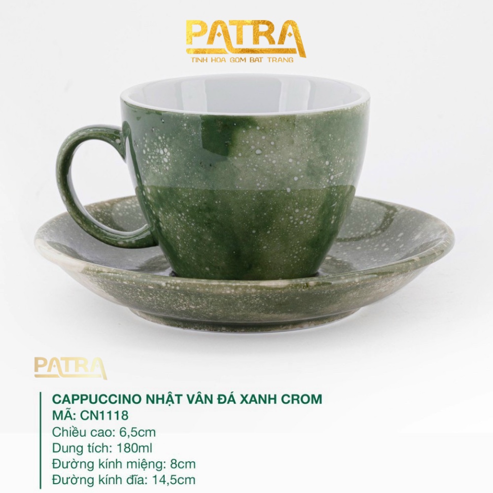 Cốc sứ, Ly sứ vân đá Bát Tràng - ly cà phê Cappuccino Nhật dung tích 180ml, nhiều màu lựa chọn