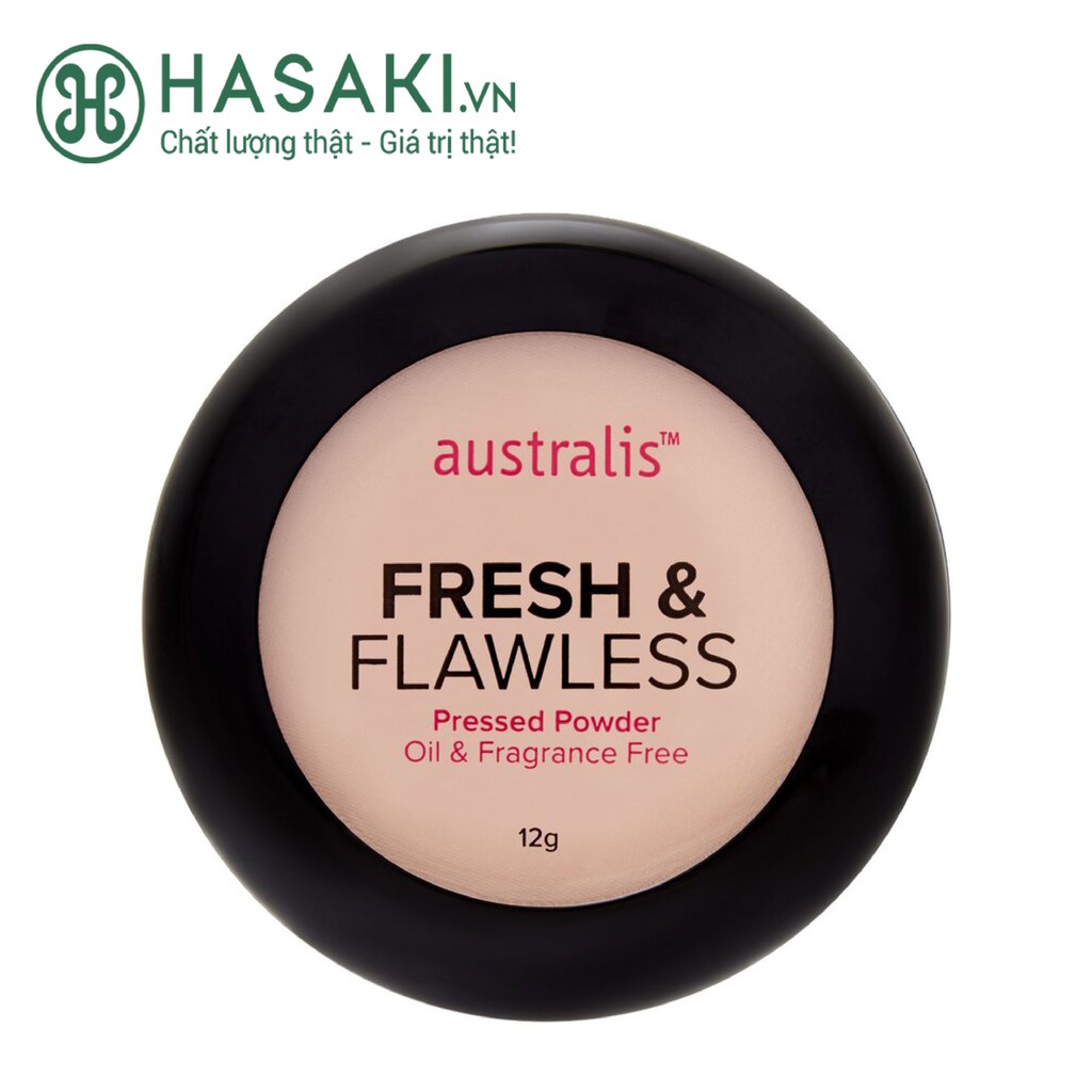 Phấn Phủ Australis Kiềm Dầu 2in1 Tông Da Fresh &amp; Flawless Pressed Powder #Nude 12g