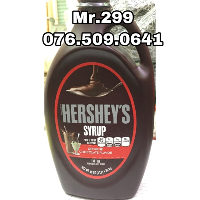 Syrup Socola Hersey’s chai lớn 1,36 L