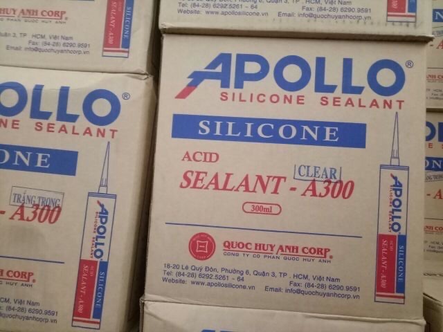 Keo silicon Apollo A300 Đen, xám, trắng trong, Trắng Đục