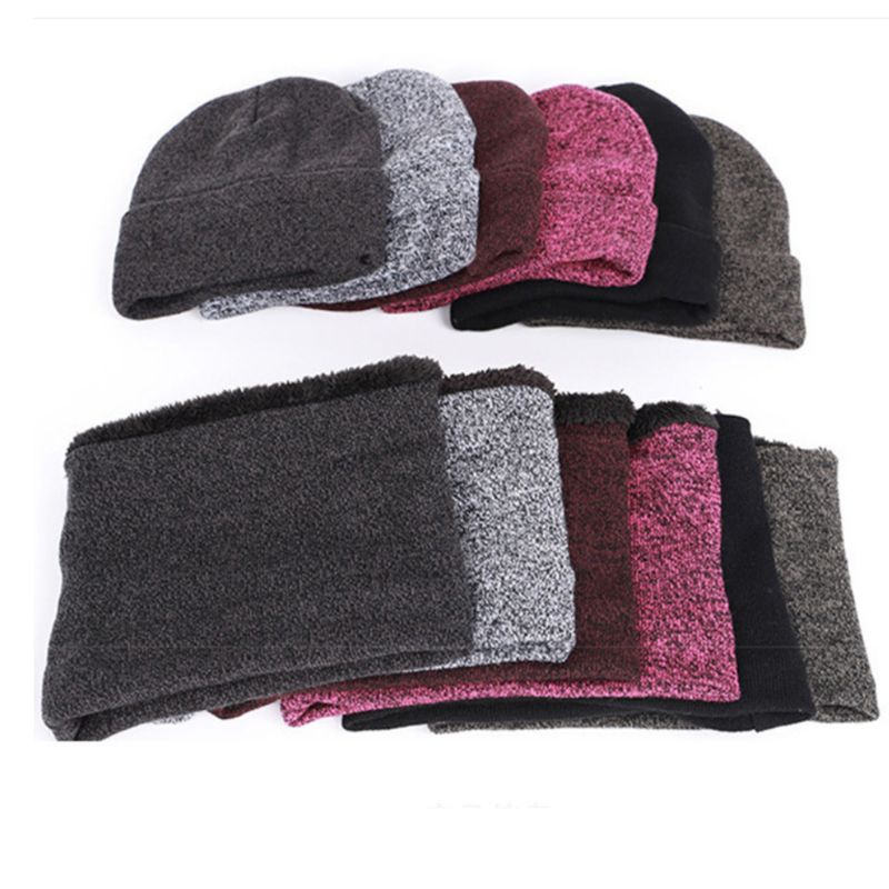 Khăn Choàng Dệt Kim + Găng Tay + Mũ Giữ Ấm Mùa Thu Đông Cho Nam Nữ