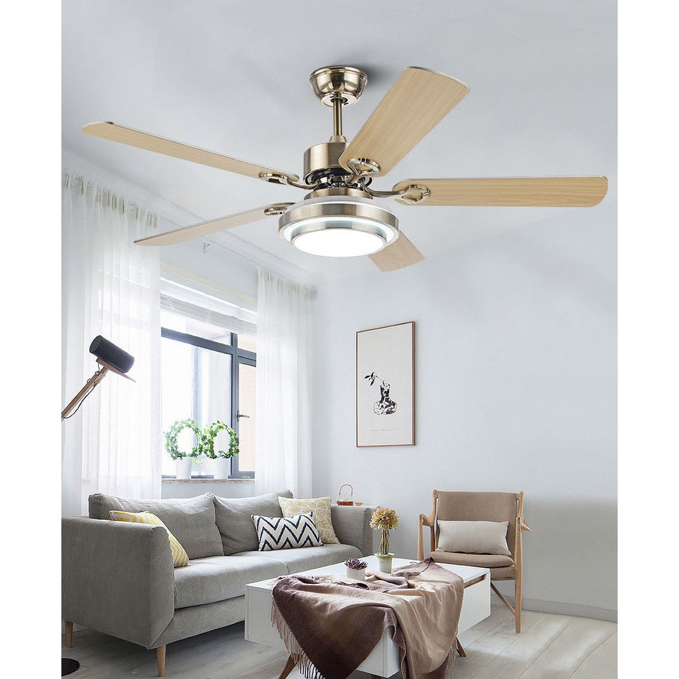 Đèn quạt trần LUXURY DECORATIVE FAN LAMP Cánh Gỗ, đèn LED - Đèn quạt trần trang trí chung cư, căn hộ cao cấp