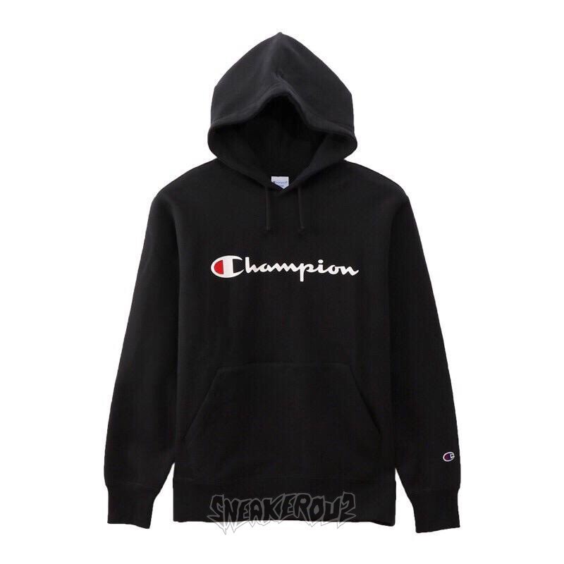 Áo Hoodie Màu Đen In Chữ Champion 100% Chính Hãng Phong Cách Nhật Bản Cho Nam Nữ