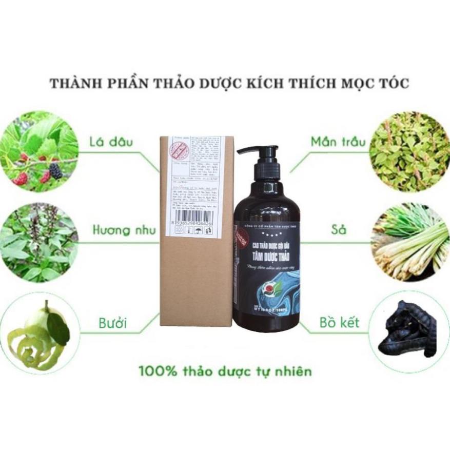 Cao thảo dược gội đầu Tâm Dược Thảo 500ml (Dòng hiện đại tiện lợi) 100% tự nhiên kích thích mọc tóc, chống rụng tóc