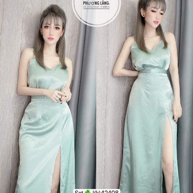 Đầm  PHI LỤA VÁY XẺ CAO 1 BÊN