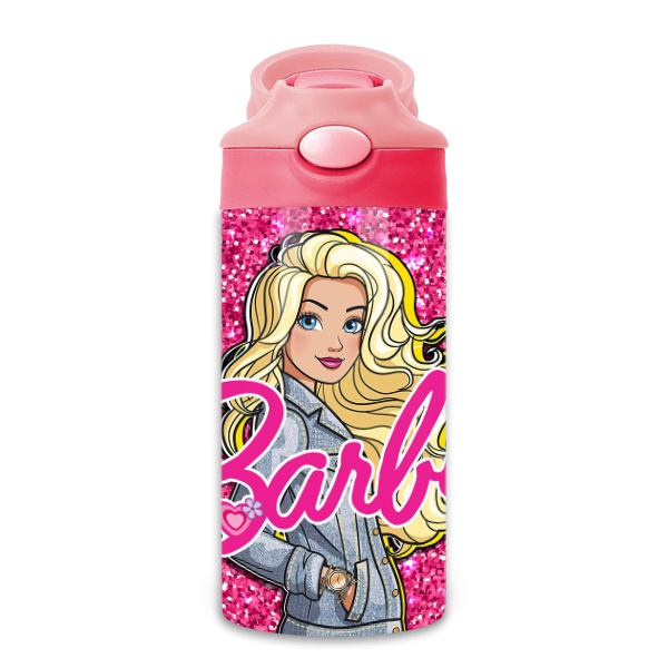 Bình Uống Nước Giữ Nhiệt Cho Bé Có Ống Hút Hình Búp Bê Barbie - Tỉ Mỉ Studio - Mã 1808KT