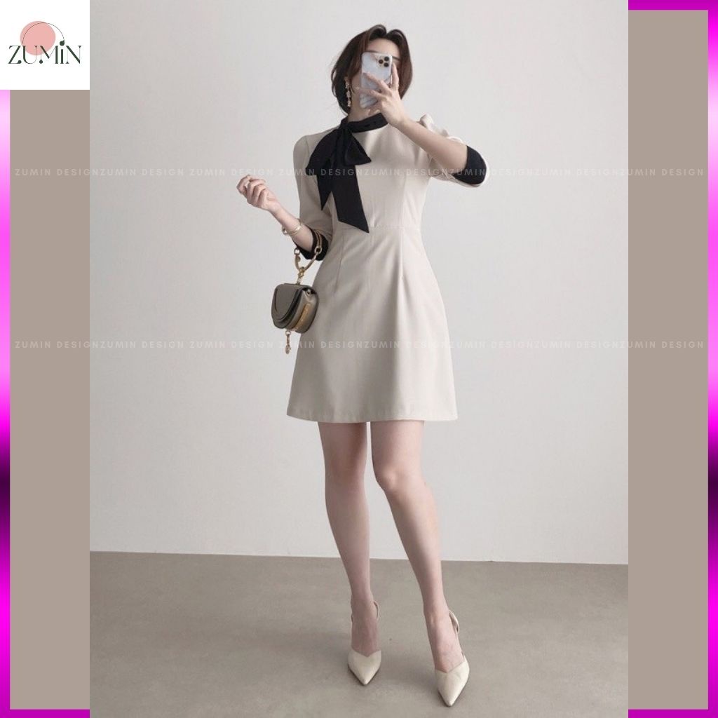 Đầm thiết kế cao cấp 💙 Đầm công sở Hàn Quốc vải chéo công sở thanh lịch | BigBuy360 - bigbuy360.vn
