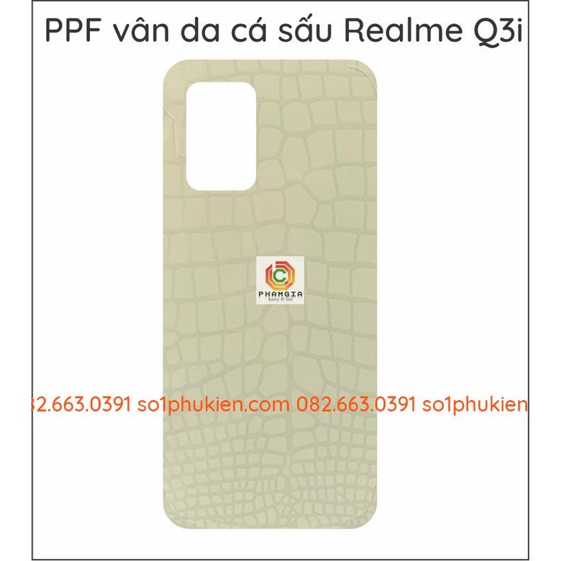 Dán PPF Realme Q3i loại trong, nhám, da cá sấu dành cho màn hình, mặt lưng, full body lưng viền