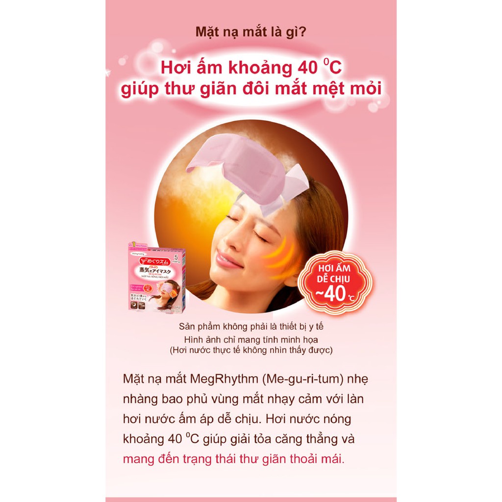 Mặt Nạ Xông Hơi Mắt MegRhythm Không Hương 1 Miếng | Thế Giới Skin Care