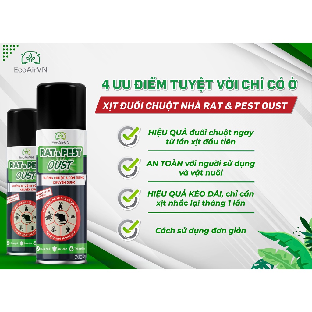 Xịt đuổi chuột cho gia đình Rat&amp;PestOust EcoAirVn Lifetech Group