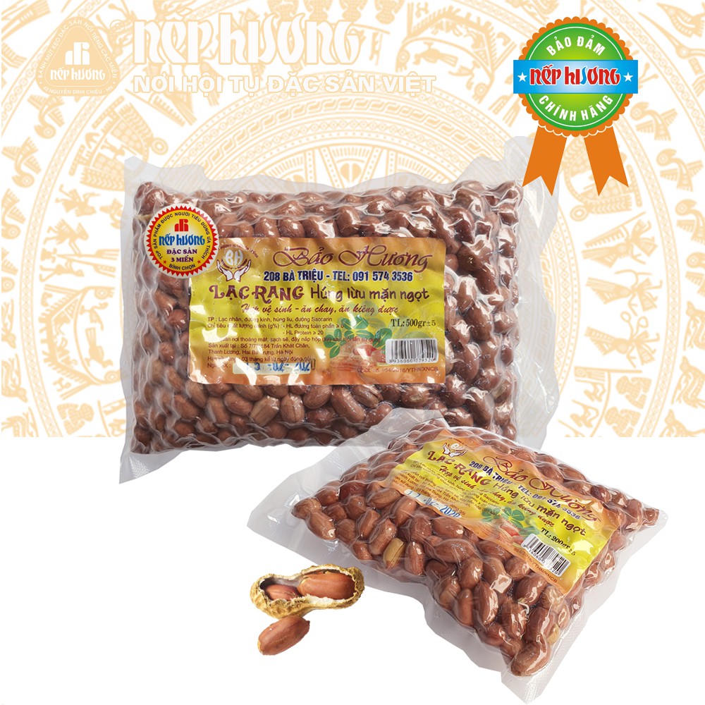 Lạc rang húng lìu - Bảo Hương - Gói 200g, 500g - Đặc sản Hà Nội