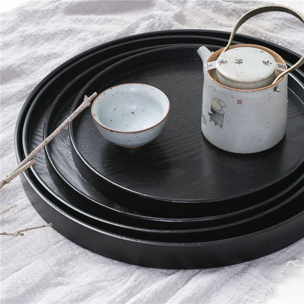 Khay Trà Hình Tròn Bằng Gỗ Phong Cách Trung Hoa Truyền Thống