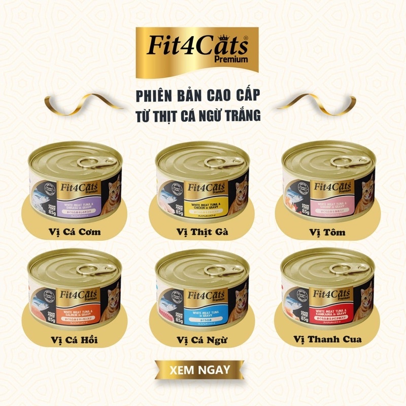 Pate Fit4Cat Premium cho mèo lon 80gr
