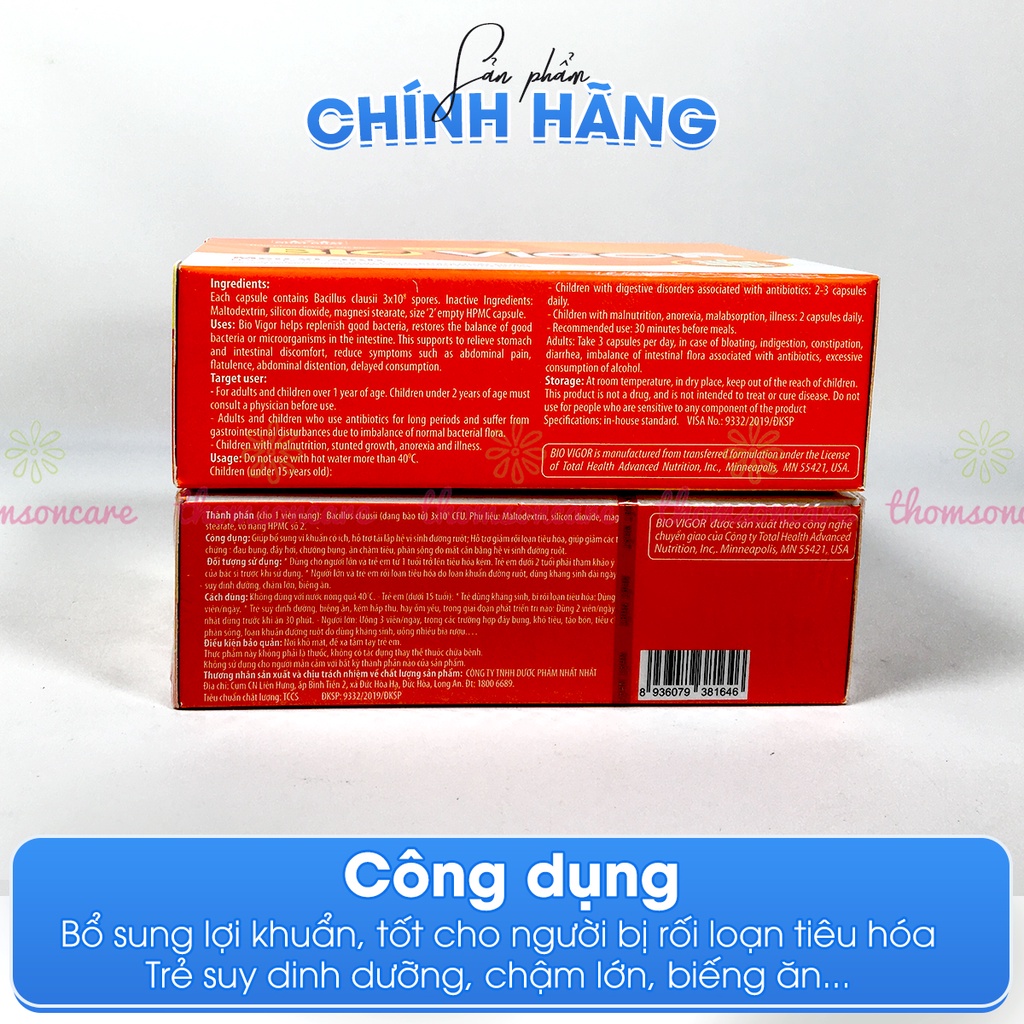 Men vi sinh Bio Vigor - Hỗ trợ giảm rối loạn tiêu hóa - của Dược Nhất nhất cho cả trẻ em và người lớn