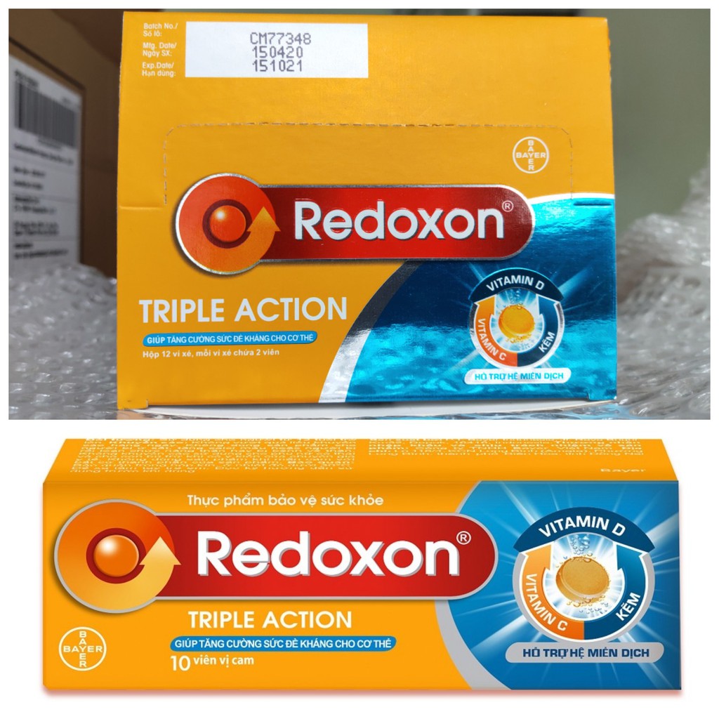 Viên Sủi Tăng Đề Kháng Bổ Sung Vitamin C, D và Kẽm Redoxon Triple Action Hộp 24 Viên | BigBuy360 - bigbuy360.vn