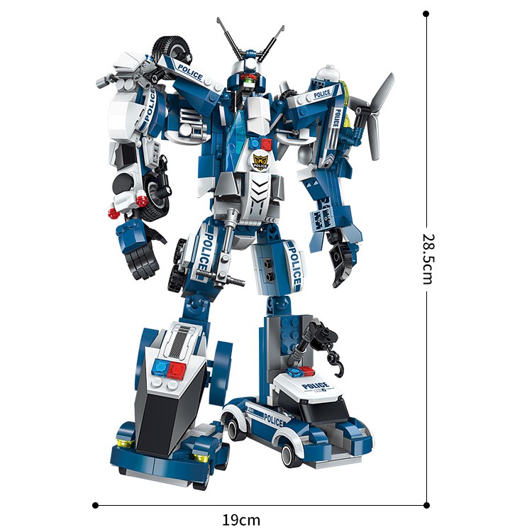 Bộ lắp ráp đồ chơi mô hình siêu nhân robot 6 trong 1 bằng nhựa cao cấp ENLIGHTEN No.1407