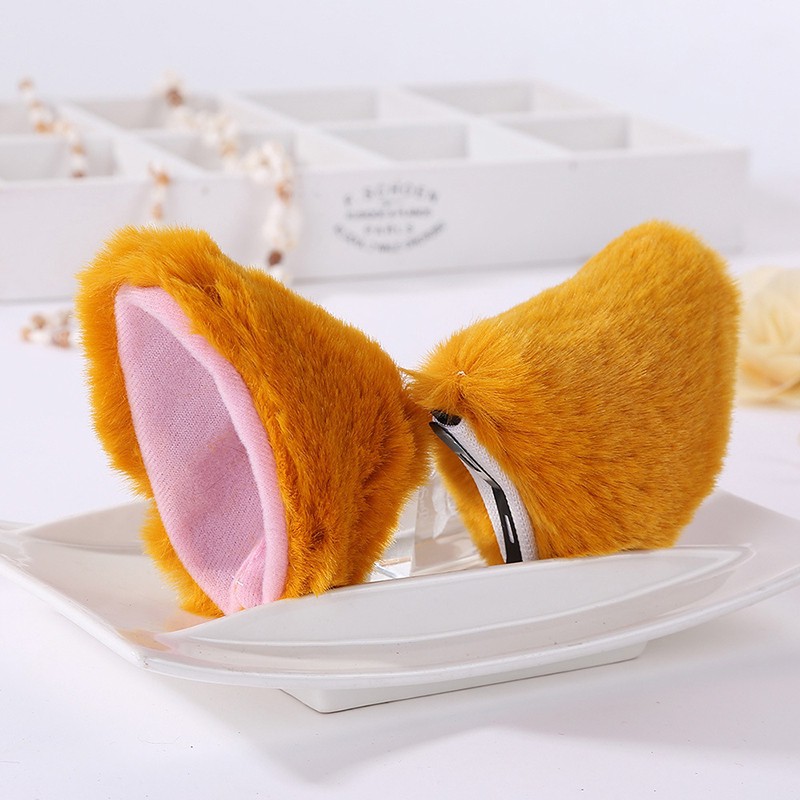 Kẹp tóc BeautyBigBang hình tai mèo bằng chất liệu lông mềm dễ thương cho nữ